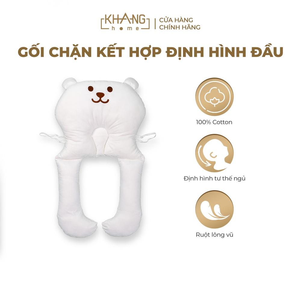 Gối Chặn Kết Hợp Định Hình Đầu Cho Trẻ Sơ Sinh Khang Home