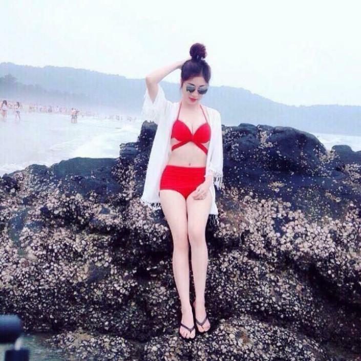 Bikini 2 Mảnh chéo đỏ tươi ( Ảnh chụp thật)