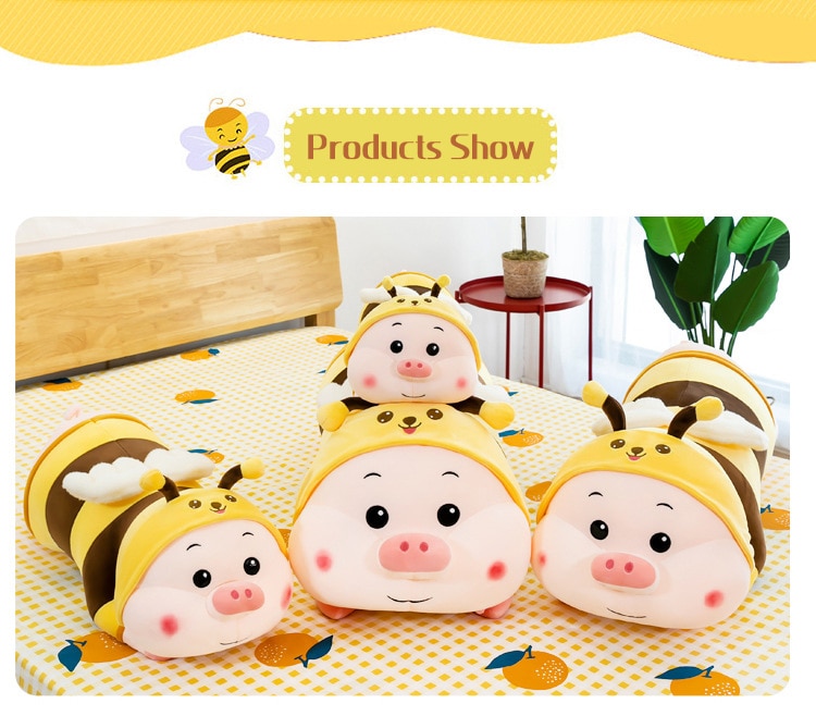 Gấu Bông Lợn Biến Hình Ong Dễ Thương Heo Ong Nhồi Bông Cute Size Lớn, Gấu bông heo Cosplay, Gối ôm hình heo lai ong