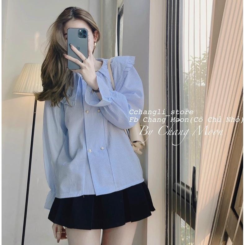 ÁO SƠ MI CỔ BÈO NÚT NGỌC