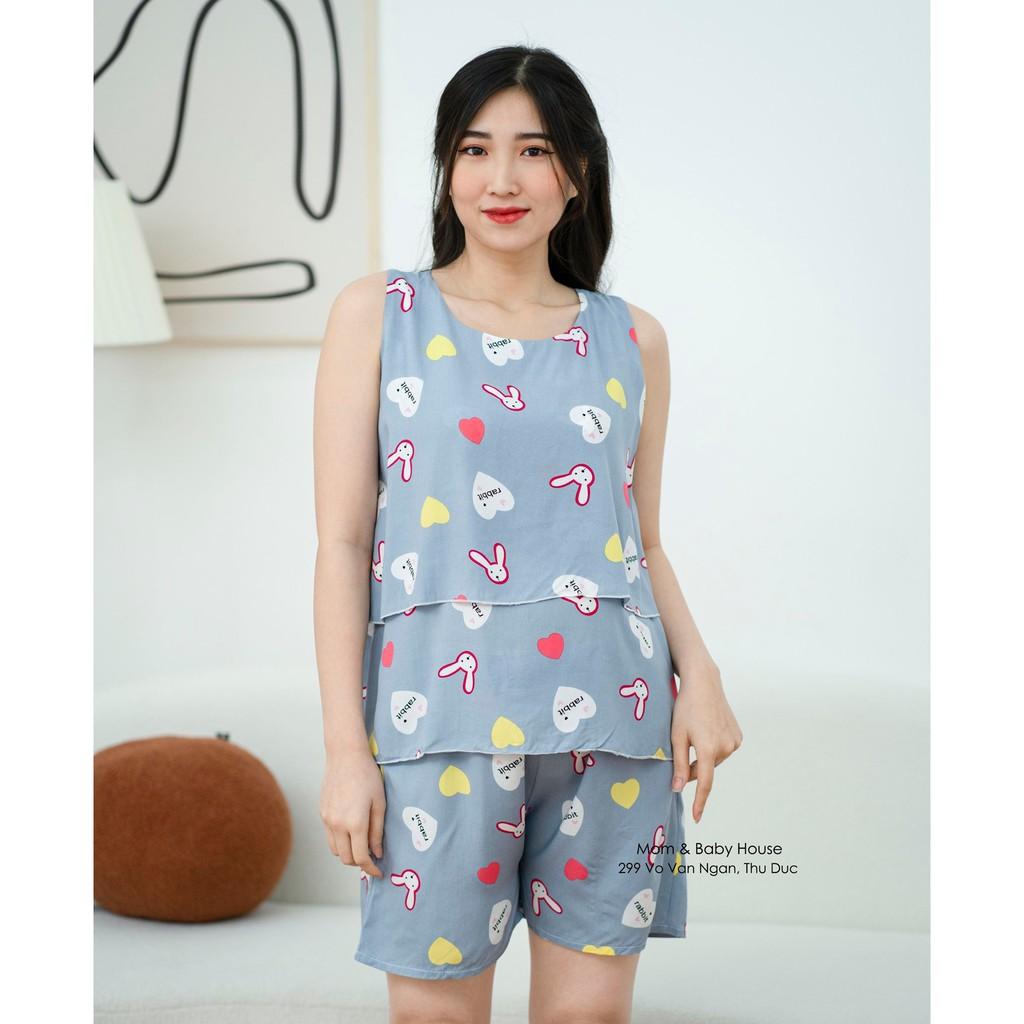 Bộ tôn 2 da thái đùi bầu 2 lớp nhẹ mát ( sale khi mua 2 bộ