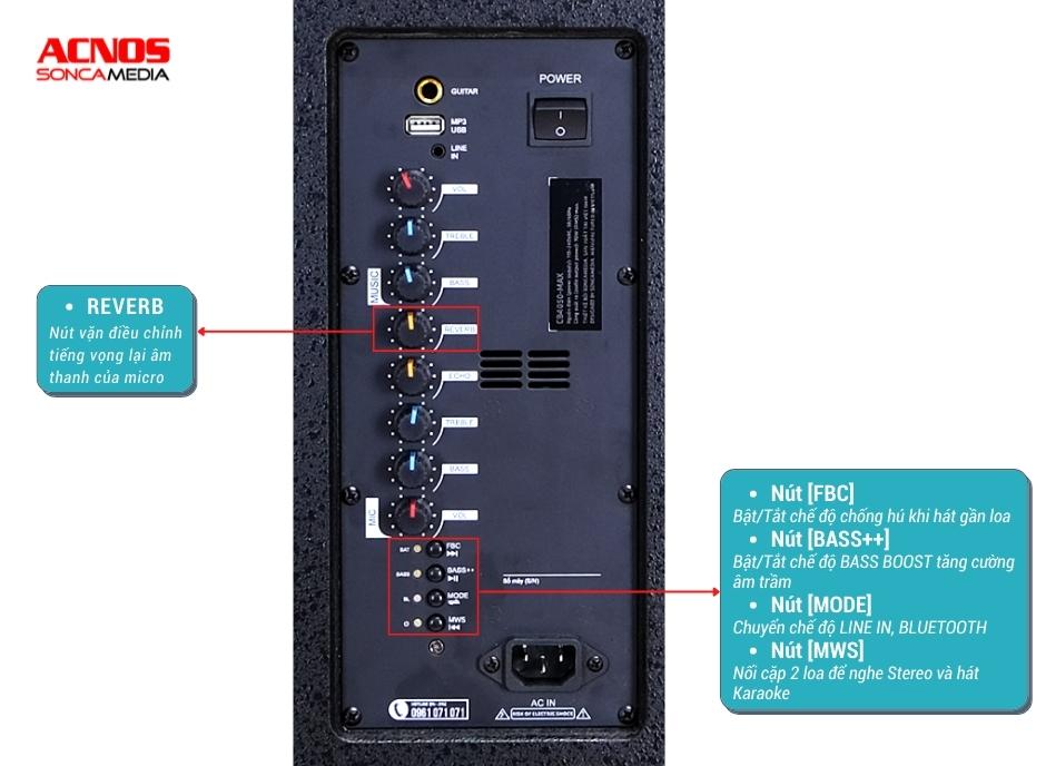 [HÀNG CHÍNH HÃNG] Dàn karaoke di động ACNOS CB4050MAX