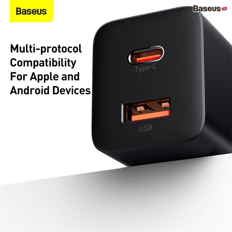 Củ sạc nhanh Baseus Super Si Pro 30W (CCSUPP) Quick Charger 1C+ 1U - Hàng chính hãng