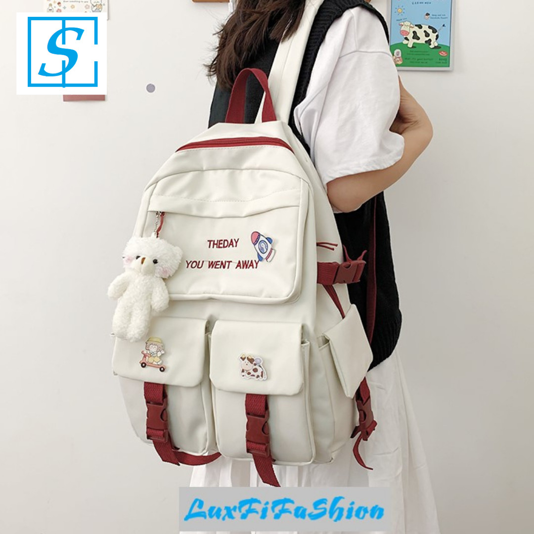 Cặp Học Sinh Nữ Version Hàn Quốc Ulzzang Balo Học Sinh Nữ Dễ Thương Sinh Động MÃ FS816