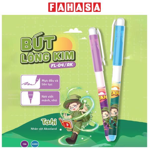 Bút Lông Kim 0.3 mm - Nhân Vật Akooland Tahi - Thiên Long FL-04/AK - Mực Xanh