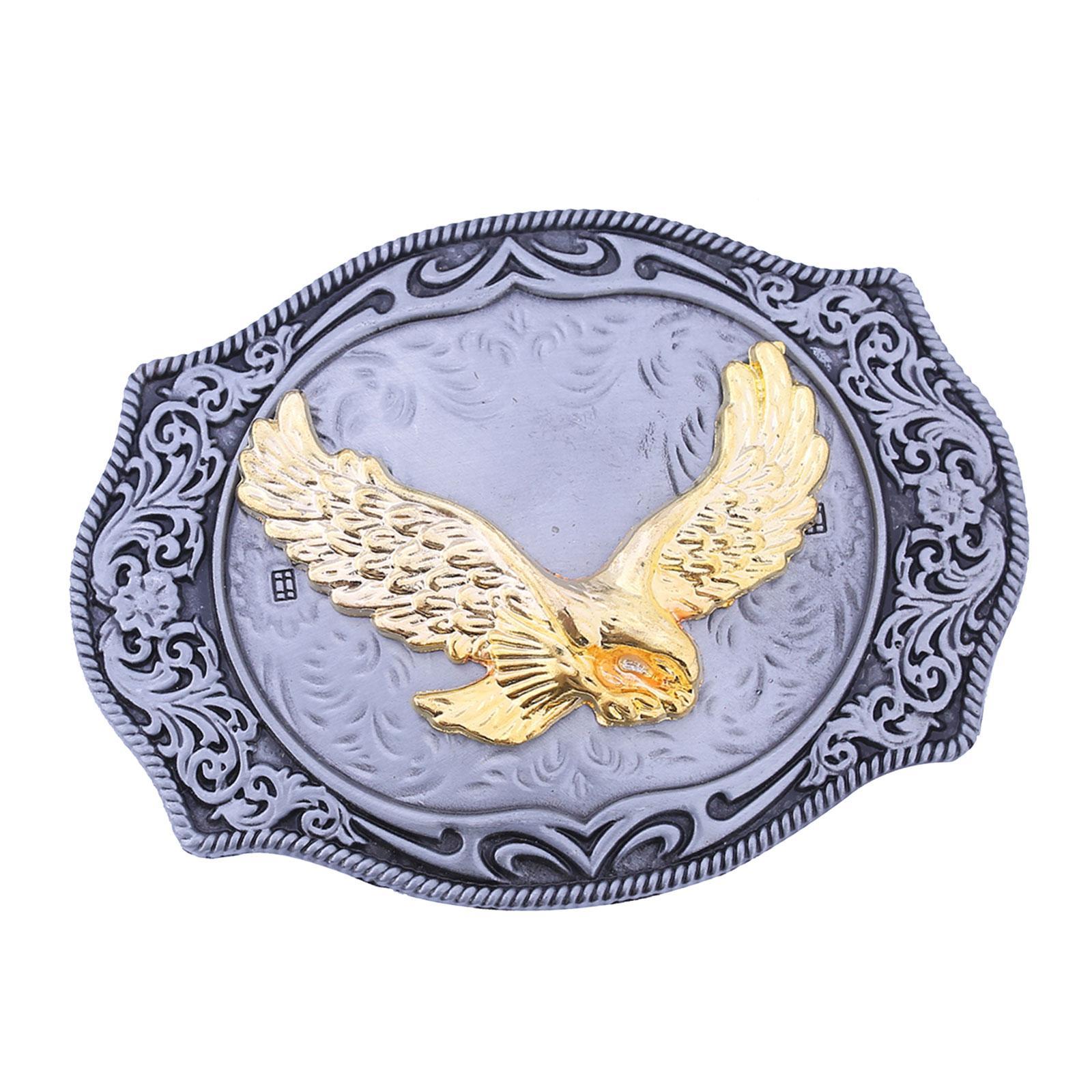 Western Belt Buckle, Leather Belt Buckle Alloy Buckle Engraved Belt Buckle Eagle Belt Buckle Belt Strap Buckle for Boys, Birthday, Cowboy, Party