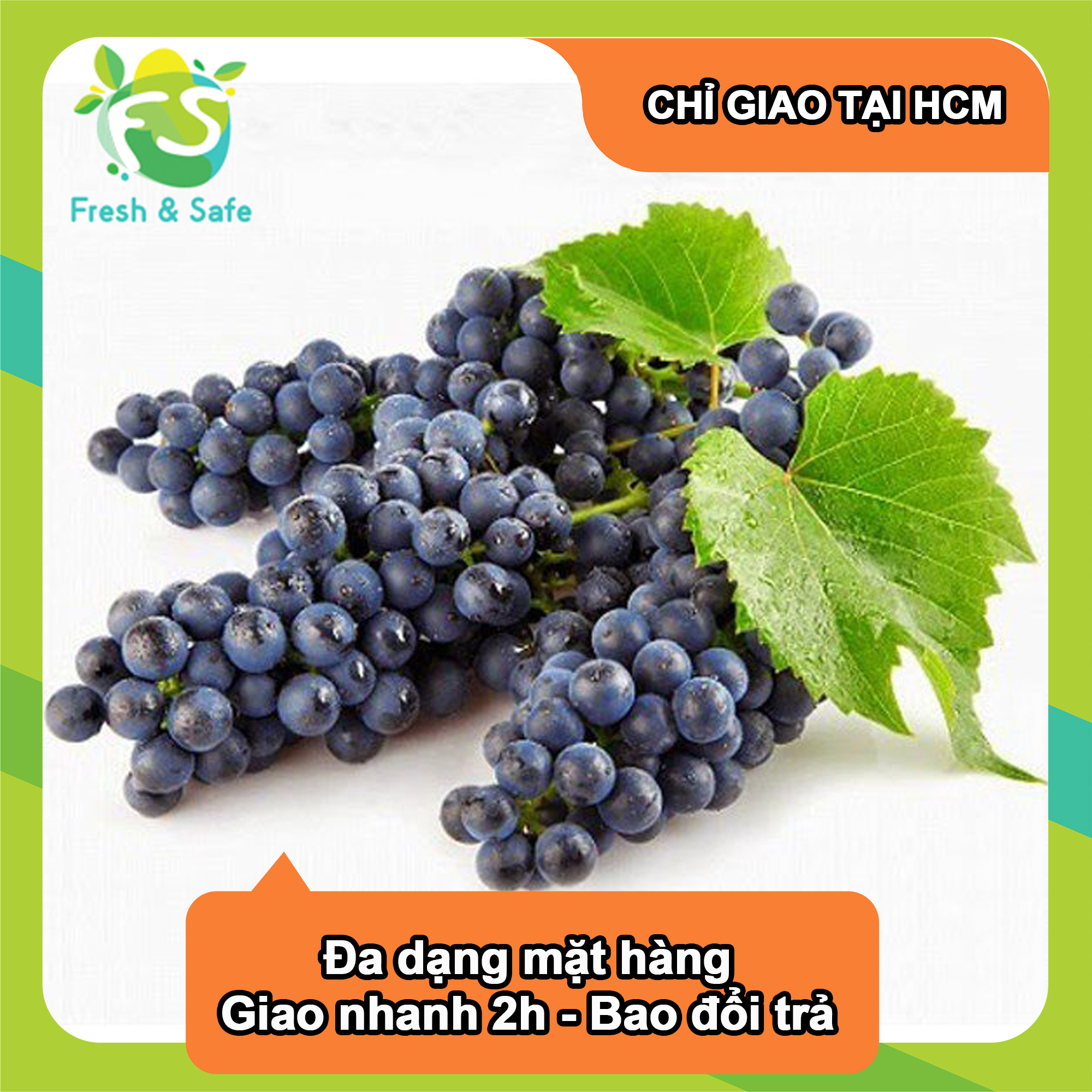 Nho đen không hạt nhập khẩu - 500gr