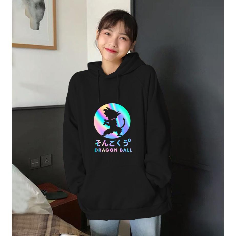 Áo khoác hoodie phản quang màu đò, vàng, tắng, tím,nâu, hồng, xám, nude Dragon Bal khoác đôi, khoát cặp giá rẻ