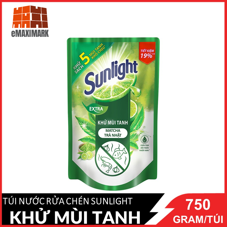 Nước rửa chén Sunlight Trà xanh Túi 750g