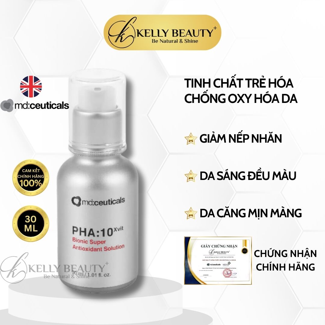 Serum Trẻ Hóa Da PHA:10XVIT Bionic Super Antioxidant Solution - MD:Ceuticals | Kelly Beauty