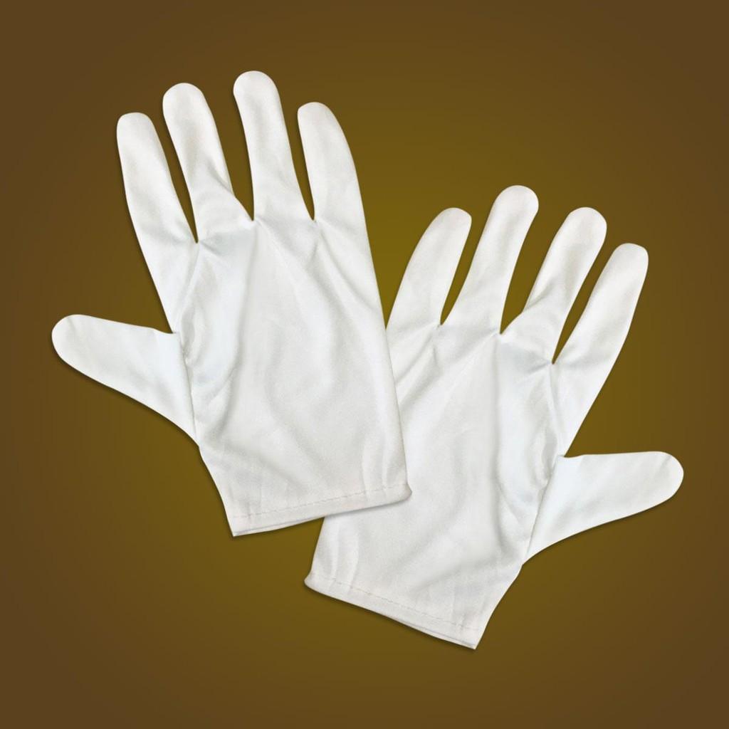 Bao tay trắng vải cotton 2 chiều (vải sẹc), găng tay dành cho lễ tân, bảo vệ, duyệt binh (50 đôi)