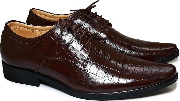 Giày nam da bò thật, giày da bò dập vân cá sấu, giày mọi nam, giày da nam, giày đi làm công sở - HS52