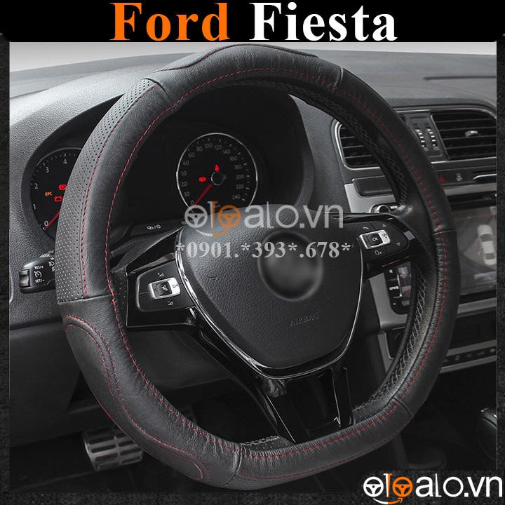 Bọc vô lăng D cut xe ô tô Ford Fiesta volang Dcut da cao cấp - OTOALO