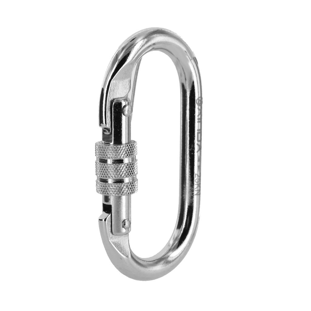 Mountaineering Rock Climbing Carabiner Steel Screwgate Locking Hook 25KN