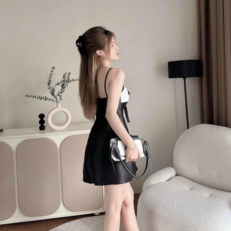 ĐẦM 2 DÂY DẬP LY NGỰC ÔM EO DÁNG CHỮ A THIẾT KẾ CAO CẤP