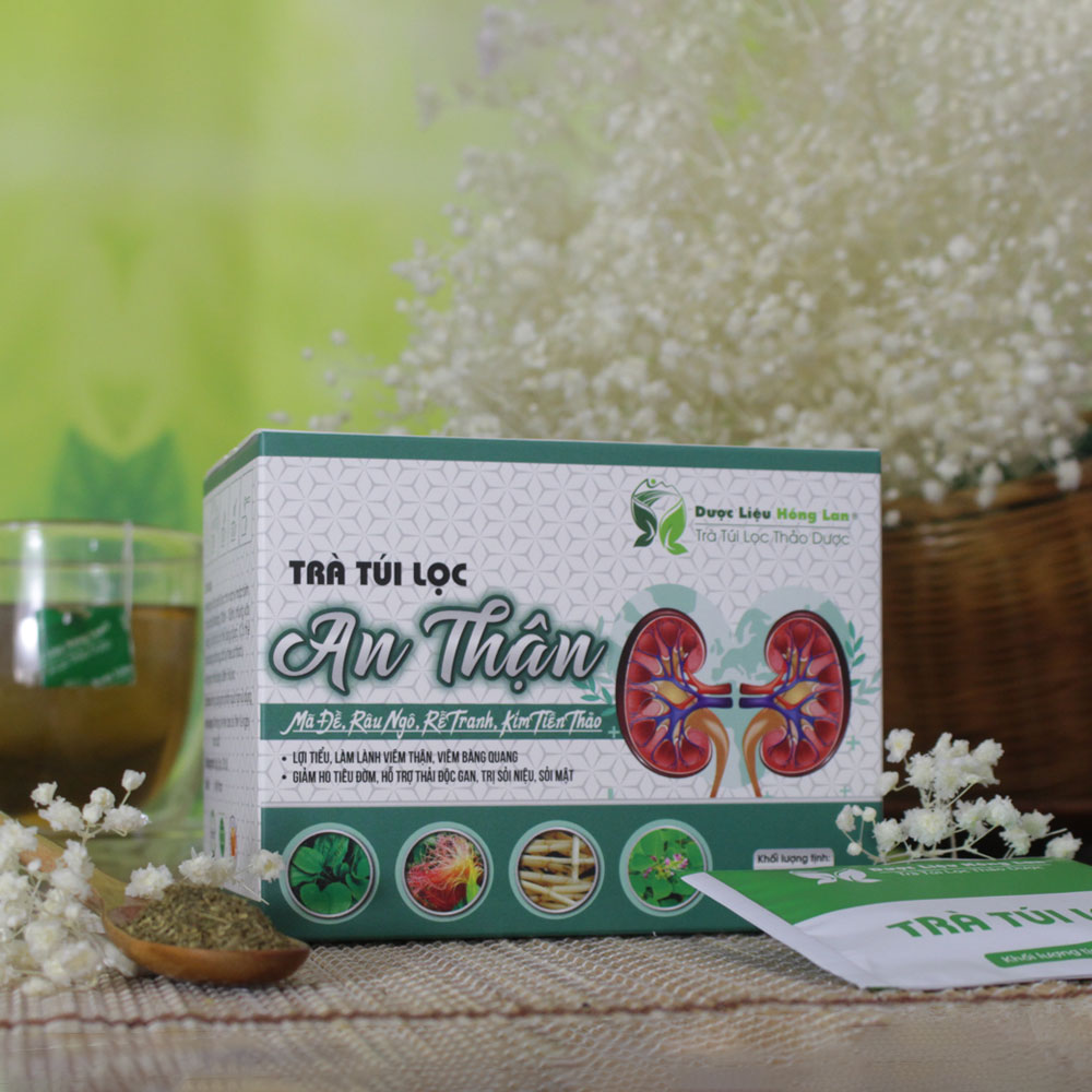 Trà An Thận - Bổ Thận túi lọc hộp 60g Dược Liệu Hồng Lan Lợi tiểu, hỗ trợ thải độc gan, trị sỏi niệu, sỏi mật,...