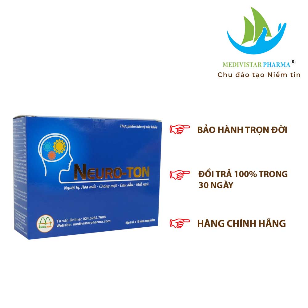 Combo 2 Hộp Bổ Não NEUROTON Hỗ Trợ Cải Thiện Mất Ngủ, Suy Giảm Trí Nhớ, Tăng Cường Tuần Hoàn Máu 60 Viên/Hộp