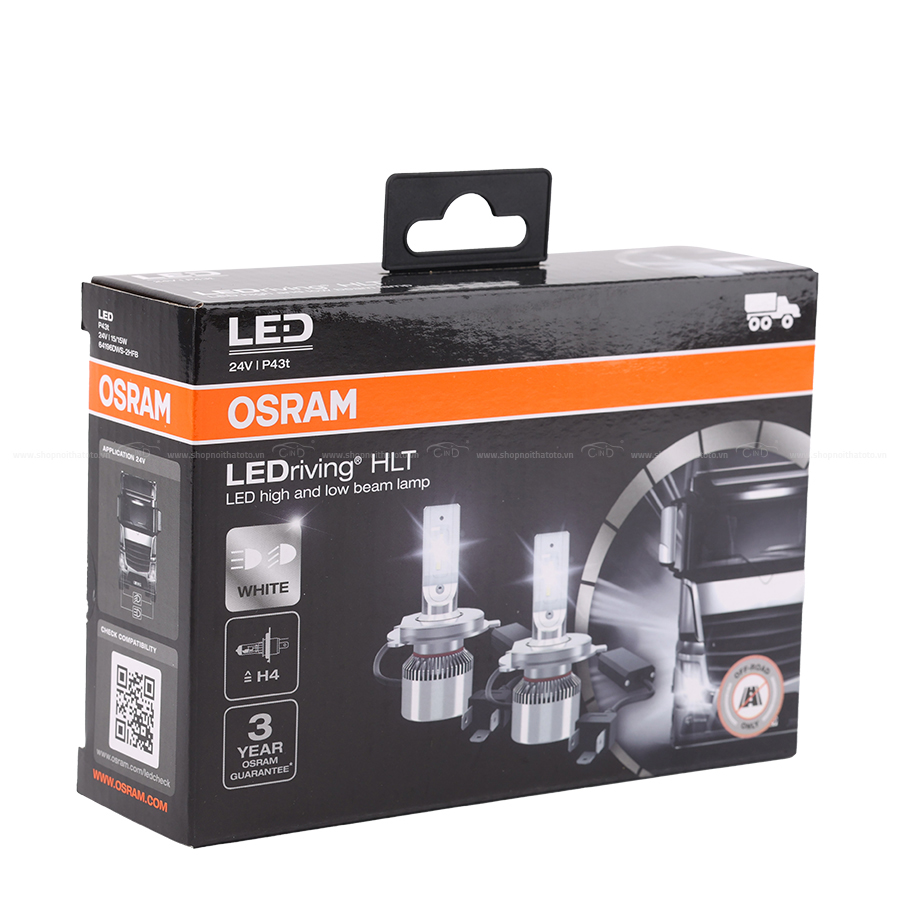 Combo 2 Bóng Đèn Led HLT OSRAM H4 64196DWS 24V 15/15W