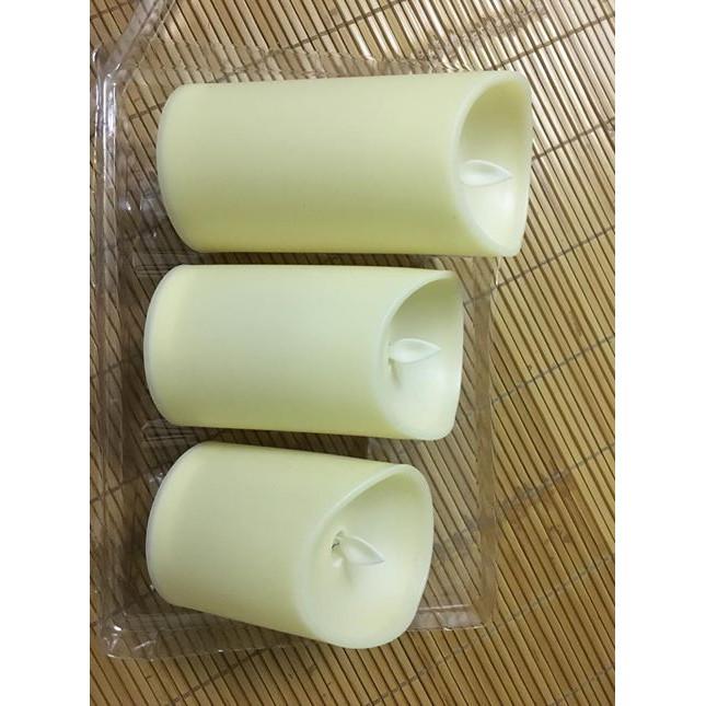Đèn cầy điện tử bộ 3 cây vỏ nhựa cao 10/12/15cm