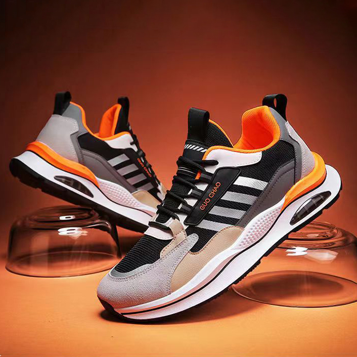 Giày Thể Thao Nam GEMI- Giày Sneaker Màu Đen Viền Xám - Xám, Giày Thể Thao Đế Êm, Hoạt Động Ngoài Trời Tối Ưu, Vải Thoáng, Khử Mùi Hôi Chân - G5256