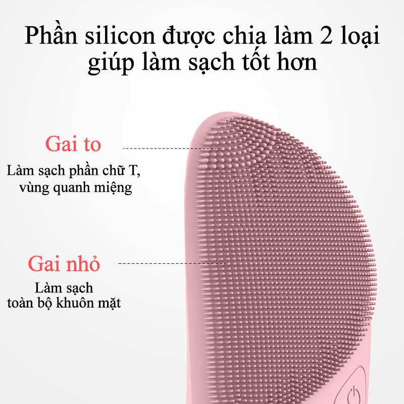 Máy Rửa Mặt Mini Cầm Tay Đa Năng Máy Massage Mặt Đầu Silicon Nén Nóng Giúp Sạch Sâu Da Chăm Sóc Mắt Đẩy Tinh Chất Dụng Cụ Làm Sạch Lỗ Chân Lông Và Tẩy Da Chết Dụng Cụ Làm Đẹp Gia Dụng Sạc USB - ML004