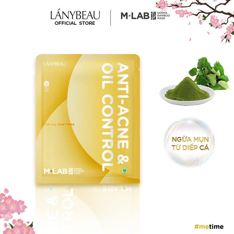 Mặt nạ dưỡng da ngừa mụa, kiếm soát dầu M-Lab Derma Bamboo LÁNYBEAU (28g/miếng)