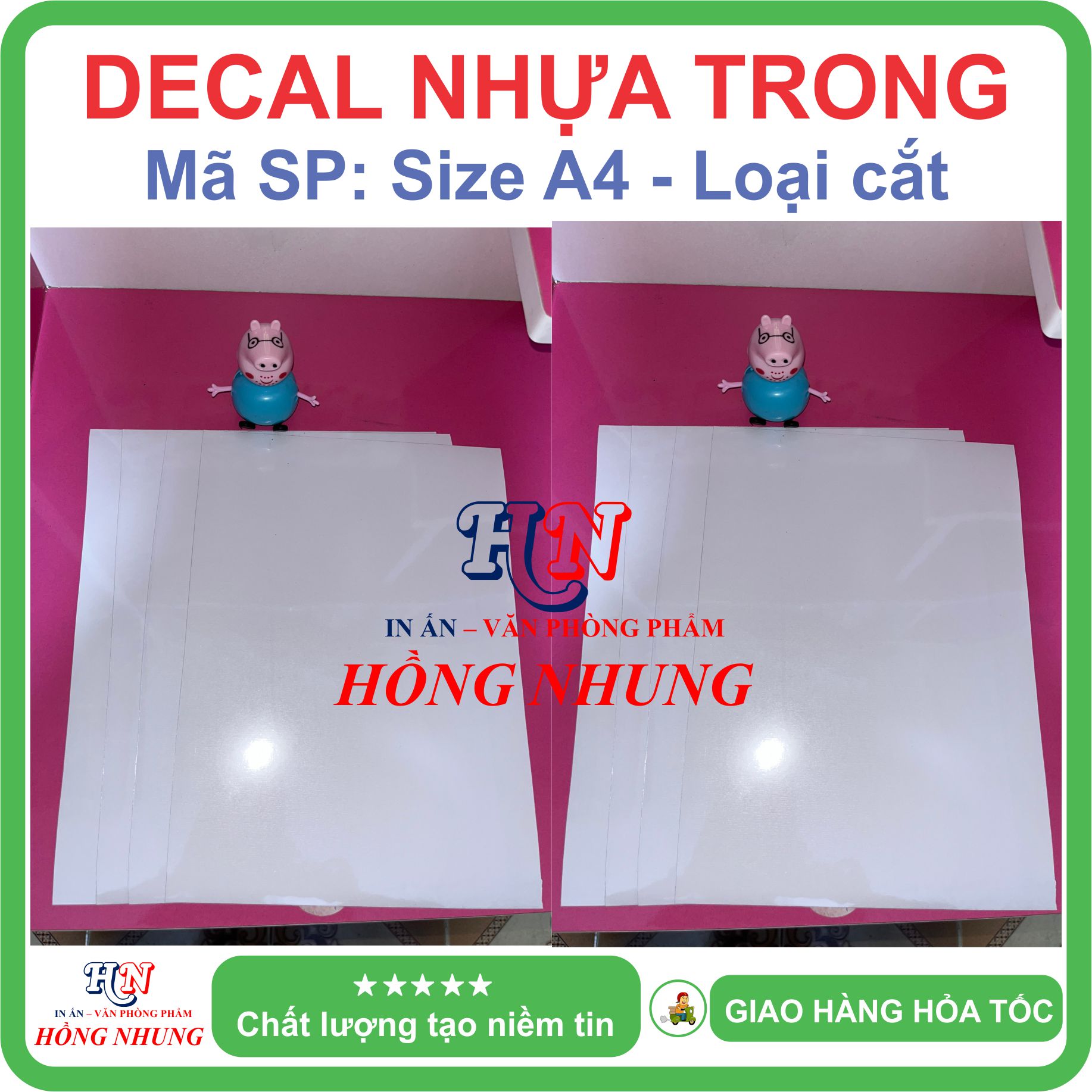 [In Phun &amp; Laser] Xấp 20 Tờ Decal Trong A4 - Giúp Bạn In Tem Nhãn, Ghi Chú, Hay Bìa Nhãn Bưu Phẩm