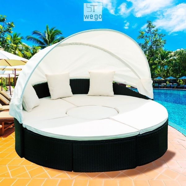 WEGO BỘ GHẾ SOFA MÂY NHỰA NGOÀI TRỜI/ BỘ BÀN GHẾ SOFA SÂN VƯỜN CÓ MÁI CHE//Outdoor Furniture Rattan Chair Sofa Set Balcony Table Garden Sofa 3 seater