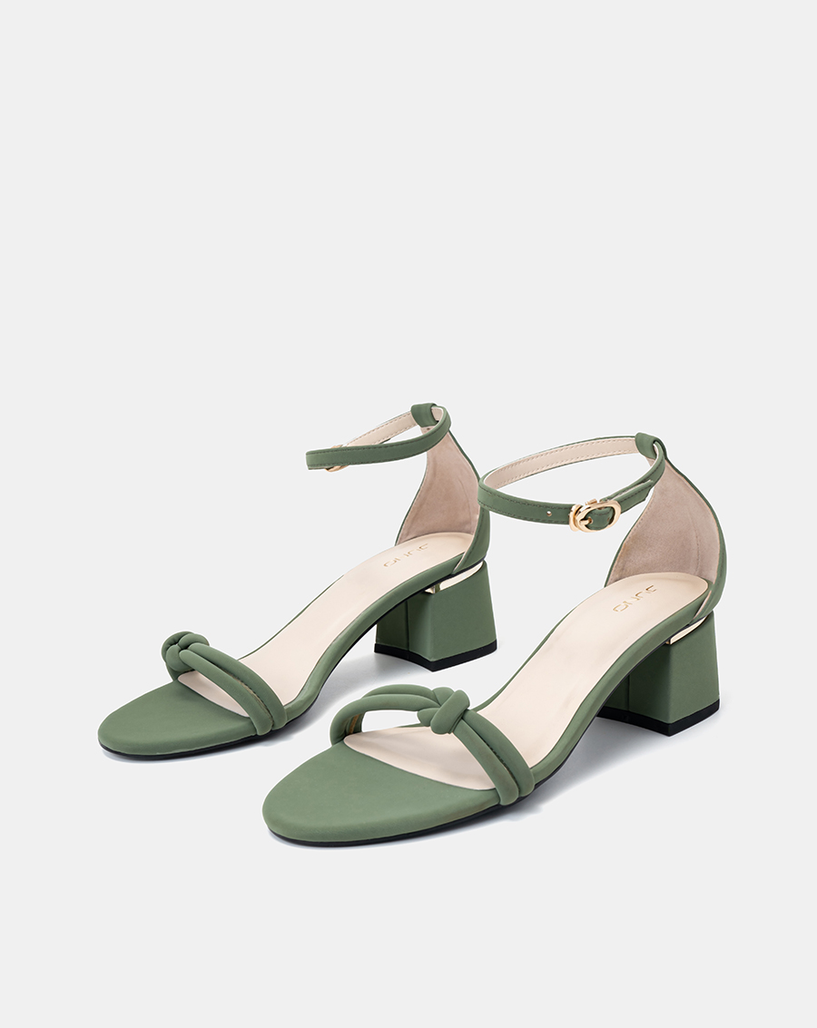 Hình ảnh Giày Sandal Nữ 5cm Thời Trang JUNO Gót Viền Kim Loại Thắt Nút Trang Trí SD05086