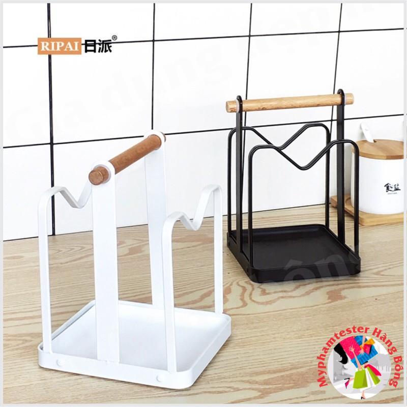 Kệ cài vung, thớt THÉP NÂU ĐEN tay gỗ mã 805