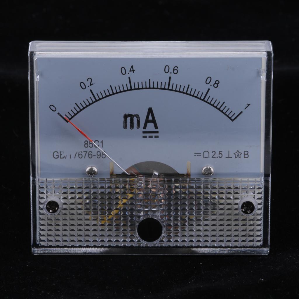 2Pcs DC Ammeter Analog Panel Meter Amp Meter Current Gauge Pointer Type E+F