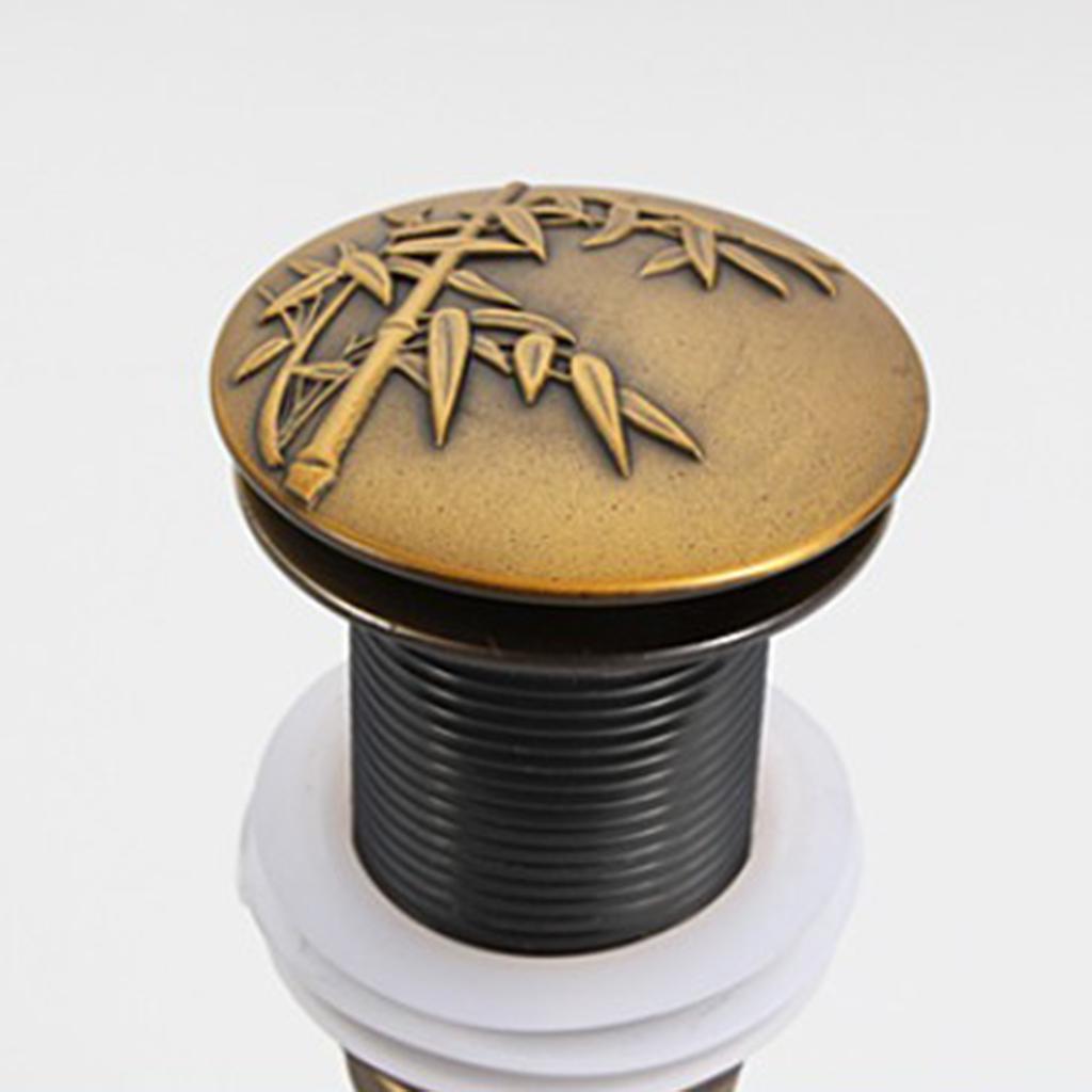 Bathroom Sink Up Drain Assembly without Overflow, Durable, Bamboo