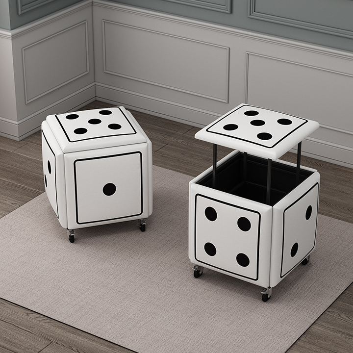 Ghế đôn hộp 5 trong 1 hình rubik lập phương xếp gọn thông minh ngồi uống trà phòng khách