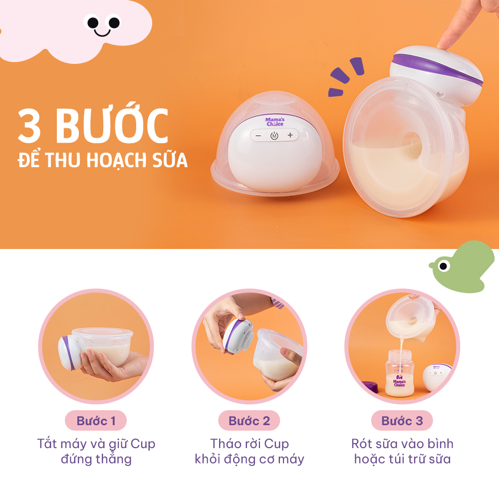 Combo Hút Sữa Tự Do, Máy Hút Sữa Không Dây và Áo Lót Ngực 3in1 Mama's Choice, Nuôi Con Thảnh Thơi Mẹ Tự Tin Dáng Xinh