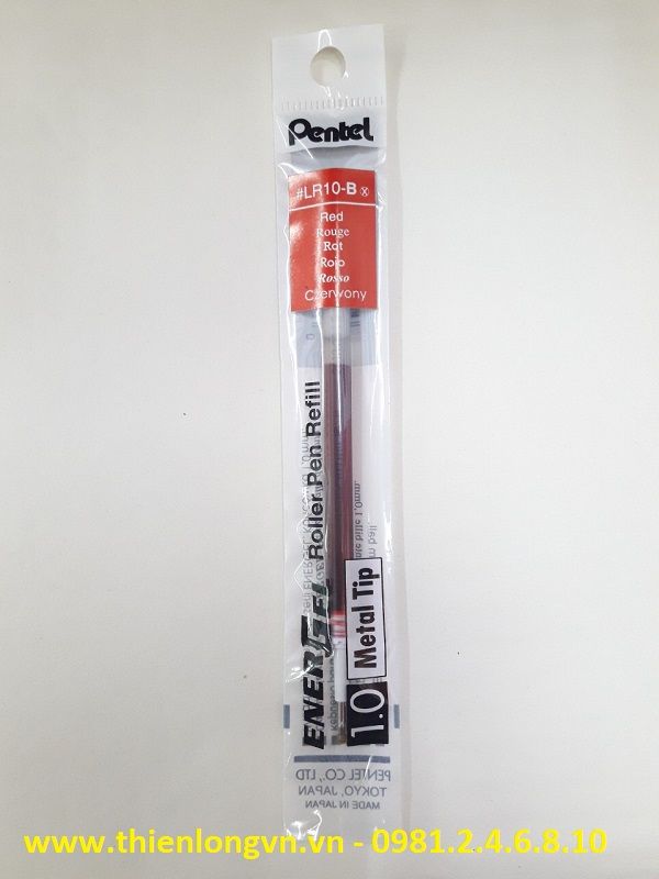 Ruột bút nước energel Pentel LR10 màu đỏ 1.0 mm