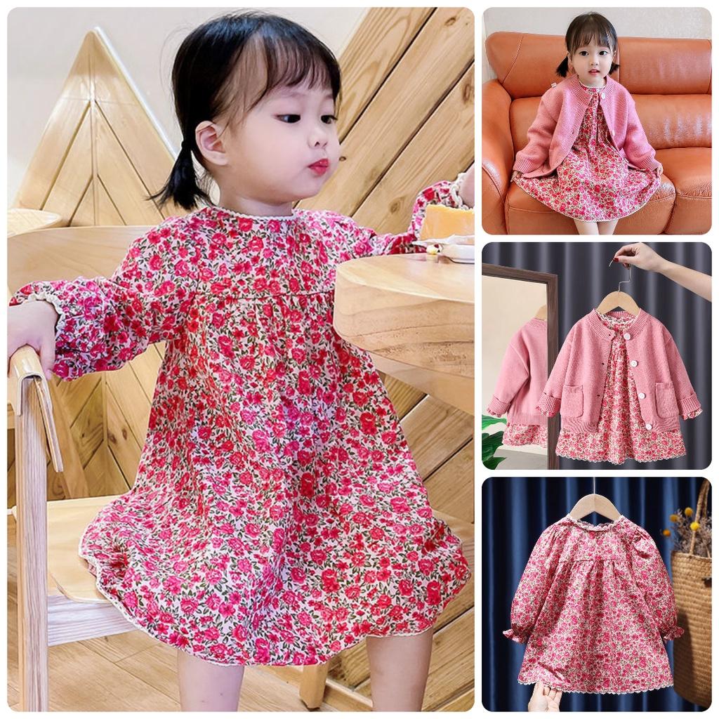 VT77 Size90-130 (9-27kg) Đầm váy bé gái (Áo khoác và váy) Thời trang trẻ Em hàng quảng châu