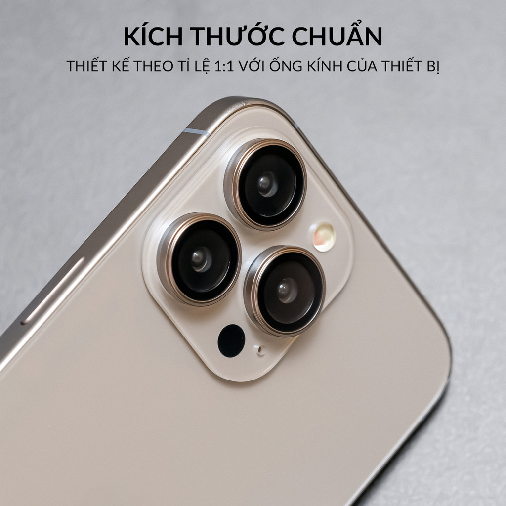 Bộ vòng kính cường lực viền kim loại bảo vệ camera cho iPhone 15 Pro / 15 Pro Max / 15 Plus / iP 15 hiệu HOTCASE Kuzoom AR-LENS độ cứng 9H, chống trầy xước, giữ nguyên chất lượng ảnh chụp - Hàng nhập khẩu