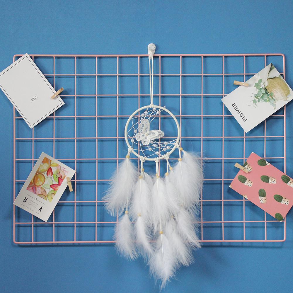 Dream Catchers dệt thủ công thiết kế hình bướm ren lông vũ để trang trí treo tường