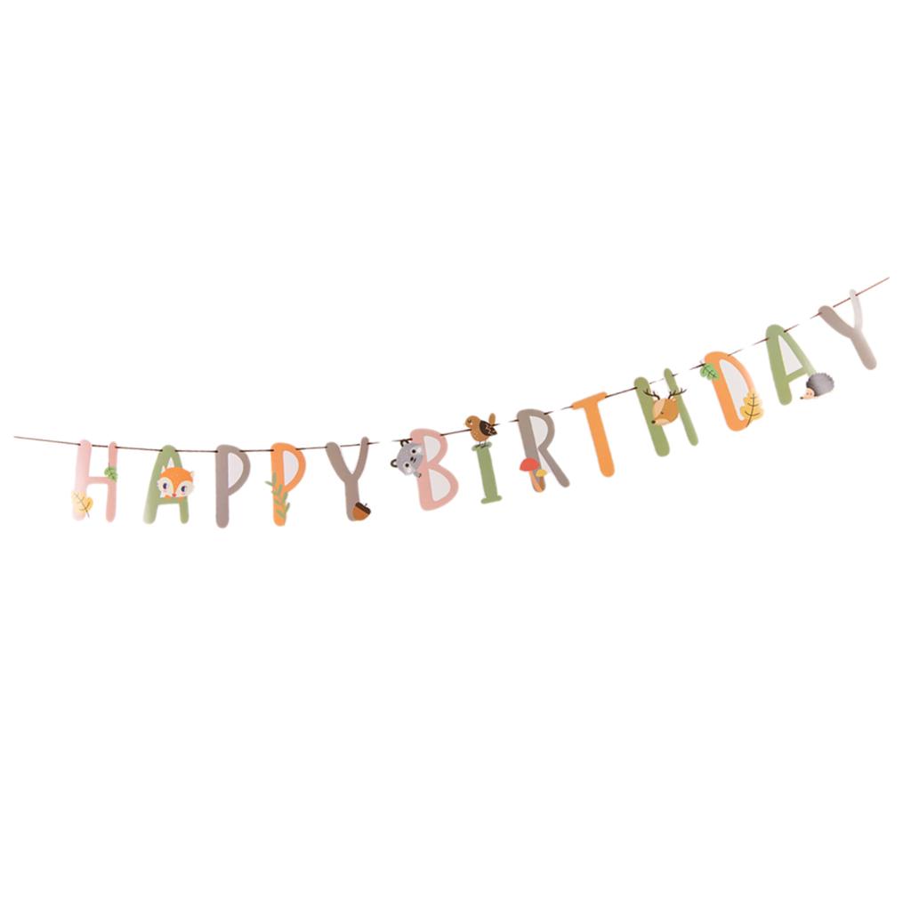 Cute Animal HAPPY BIRTHDAY Bunting Banner Kid Baby Birthday Party Decoration