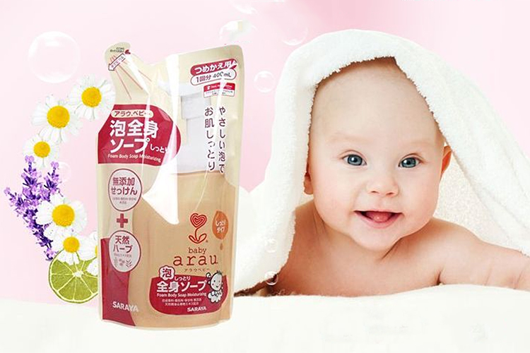 Bọt Tắm Gội Thảo Mộc Arau Baby Dưỡng Ẩm Túi 400ml - Cam