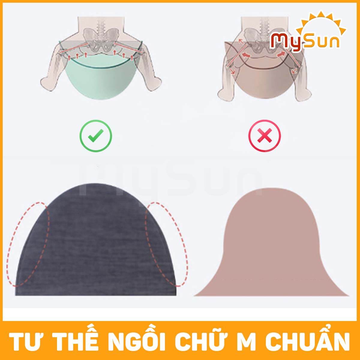 Đai địu cho trẻ em bé 1 2 3 tuổi ngồi đi xe máy an toàn MySun