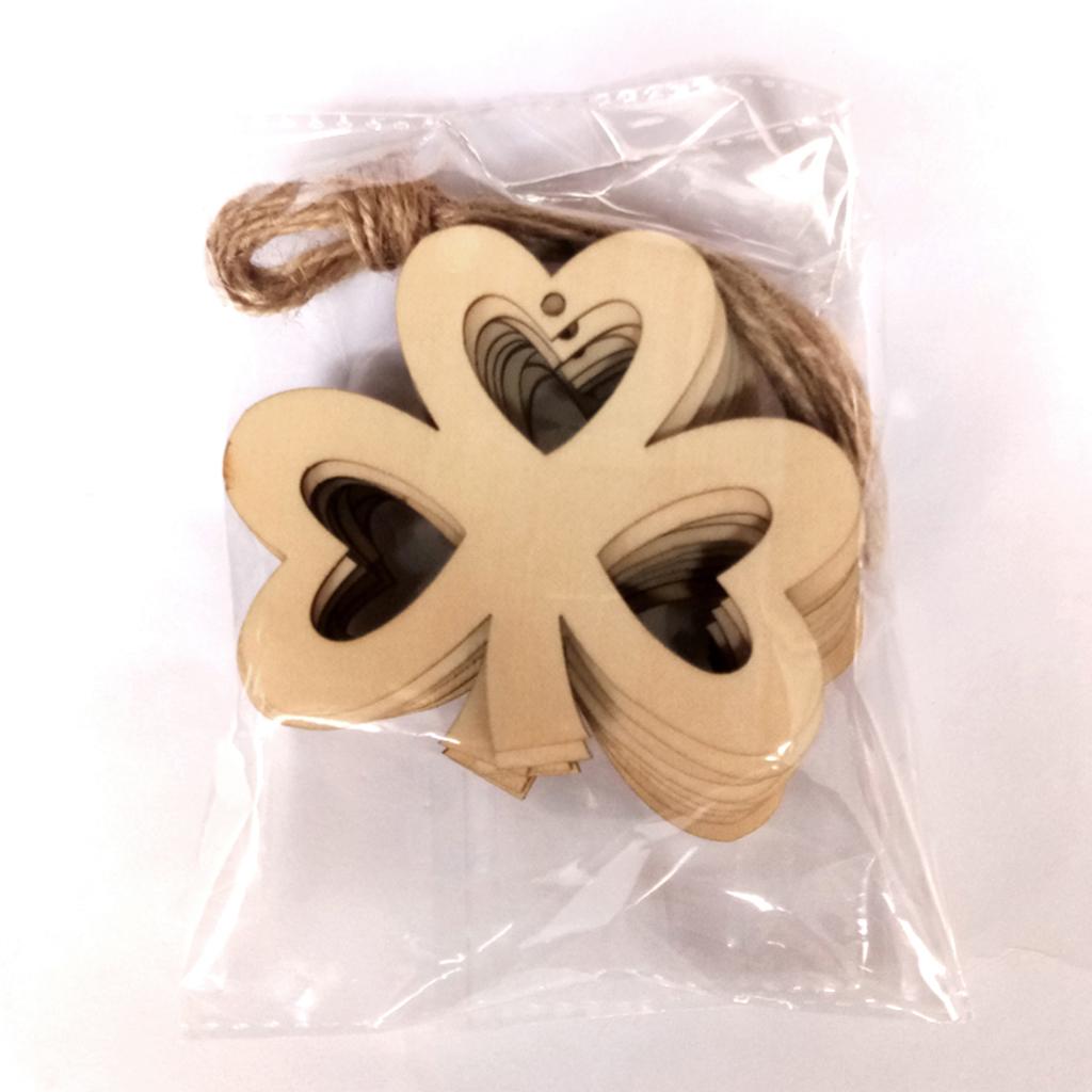 20x Hollow Wood   Slice Pieces Hanging Pendant DIY Party Home Ornaments