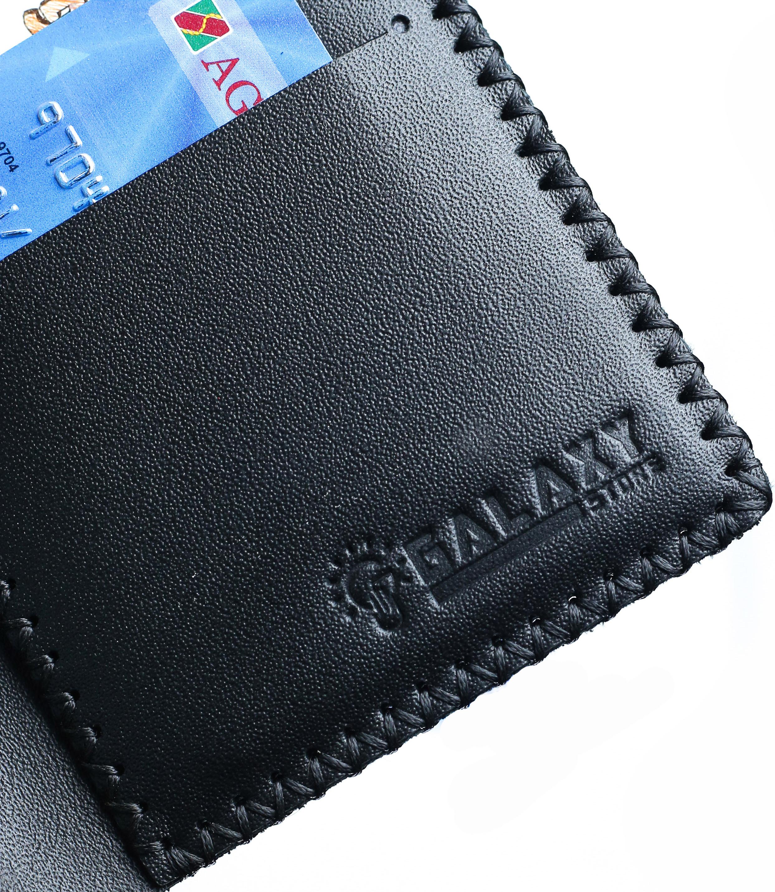 Ví Nam Bóp Nam Đứng Da Bò Thật Handmade Galaxy Store GVN - Hàng Chính Hãng