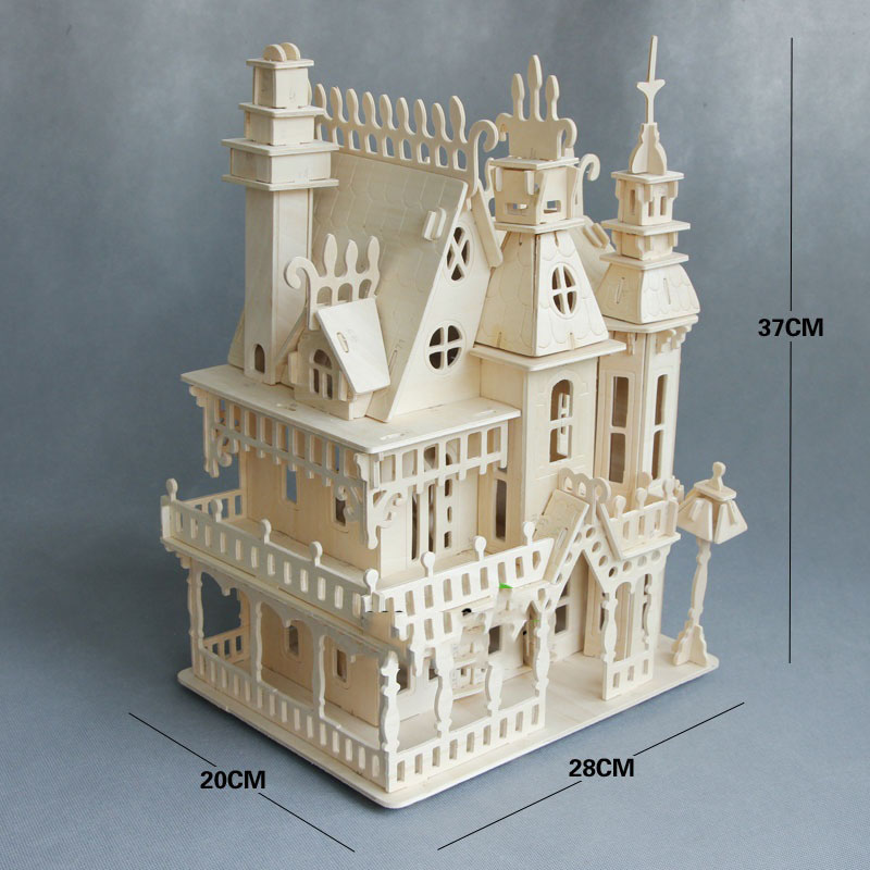 Đồ chơi lắp ráp gỗ 3D Mô hình Mô hình Lâu Đài Dream Villa - Tặng kèm đèn LED USB trang trí
