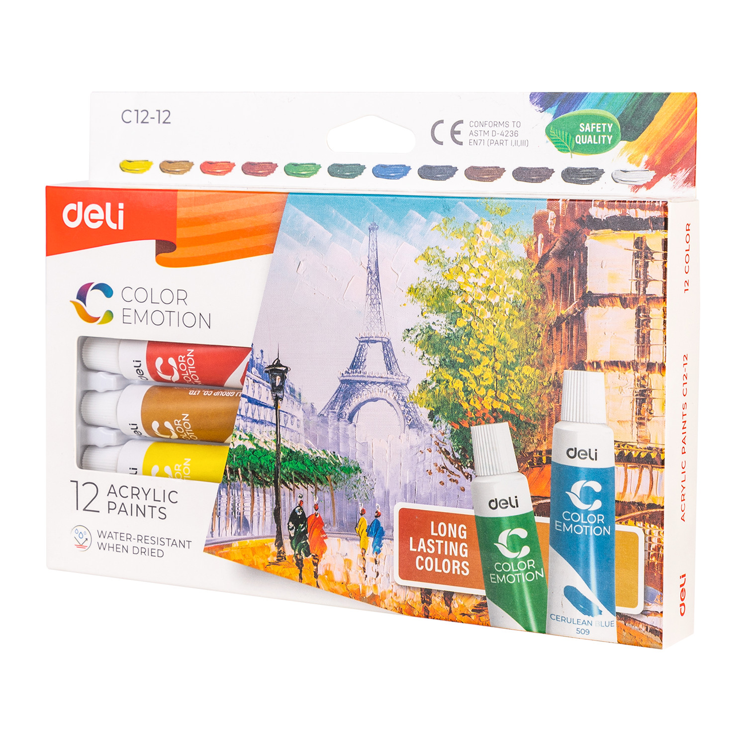Màu nước Acrylic dạng tuýp 12 màu Deli C12-12