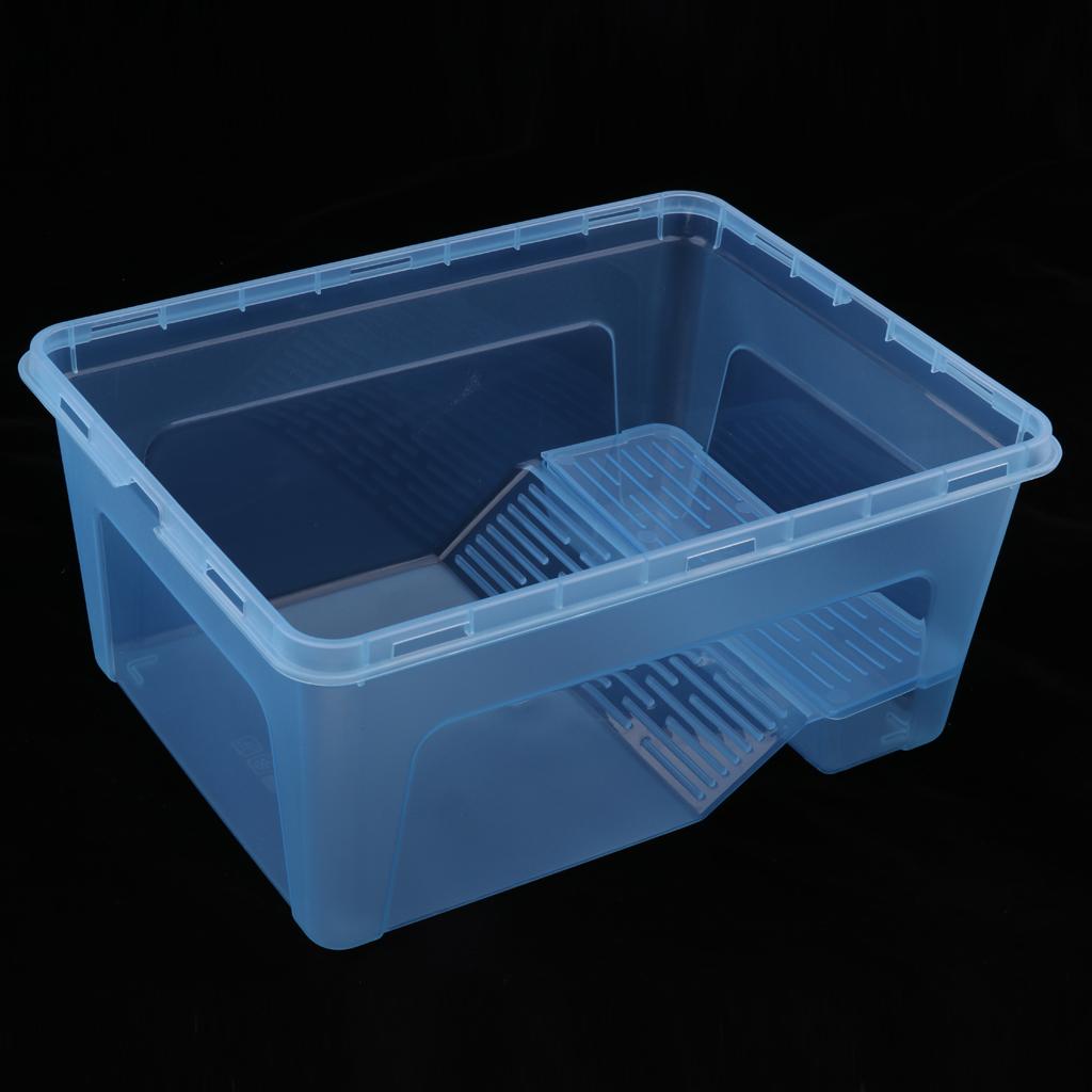 Reptile Turtle Tank Terrarium Aquarium with Ramp Platform Transparent