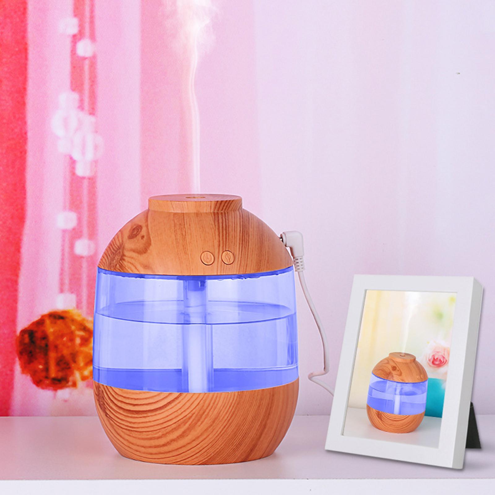 Wood Grain Cool Mist Humidifier Night Lamp Essential Oil Aroma Diffuser for Office Bedroom