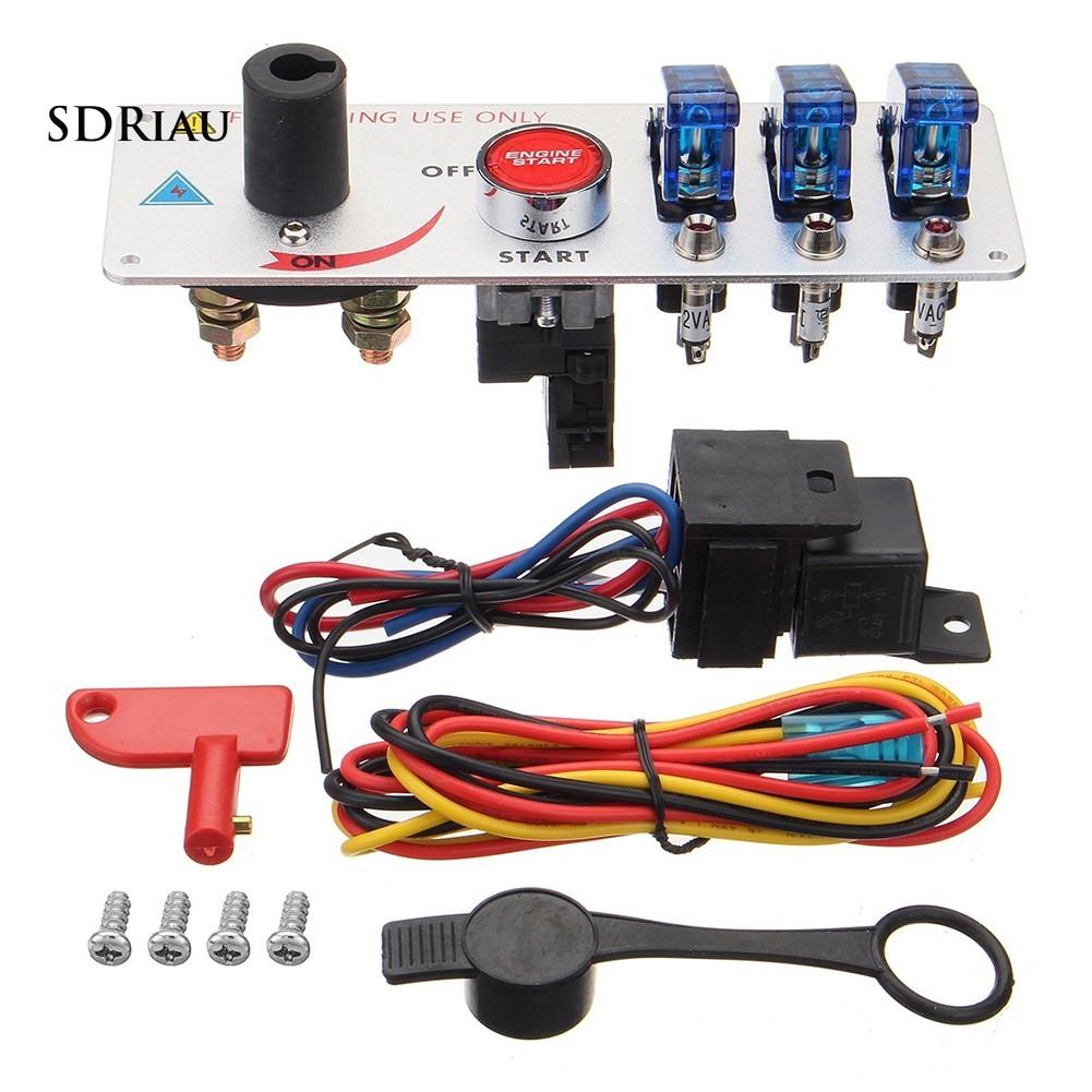Bảng công tắc đèn Led On/Off khởi động động cơ 12V tự động dành cho xe hơi