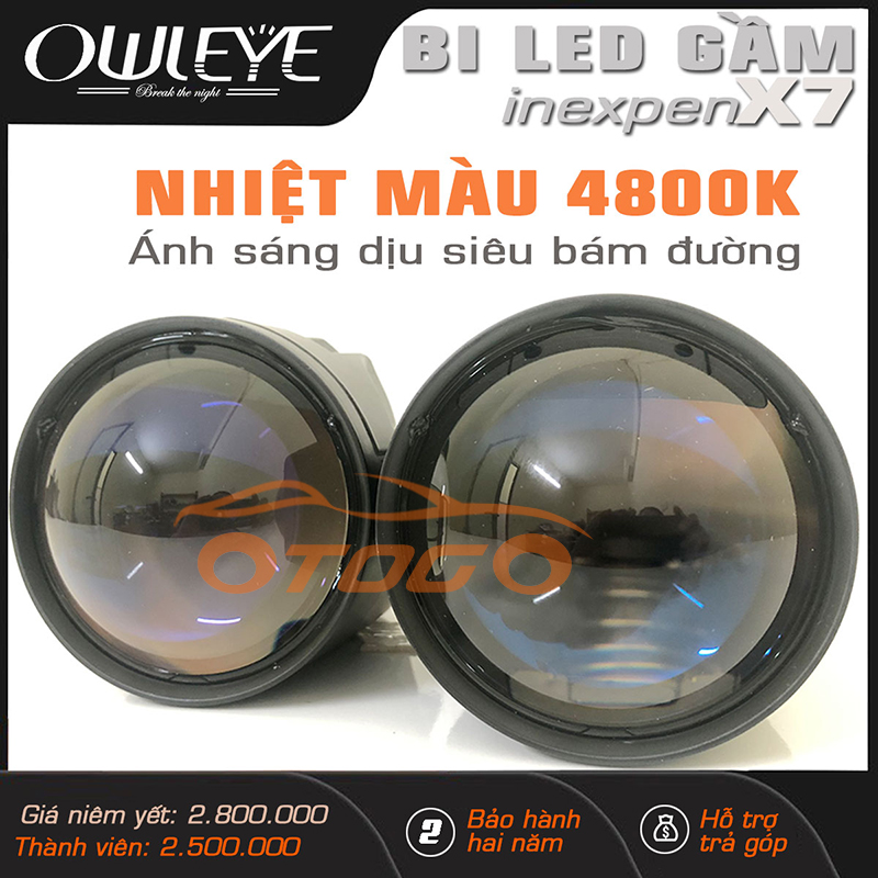 Bi Led Gầm Owleye INEXPEN X7, Nhiệt Màu 4800K