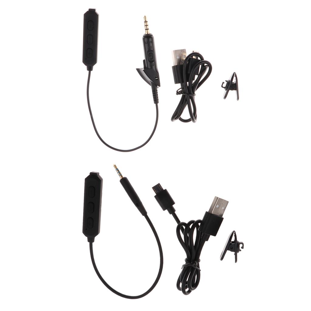 Bluetooth Wireless Adapter Converter + Micro USB Cable for Bose QC2 QC15 QuietComfort Earphones Headphones Black